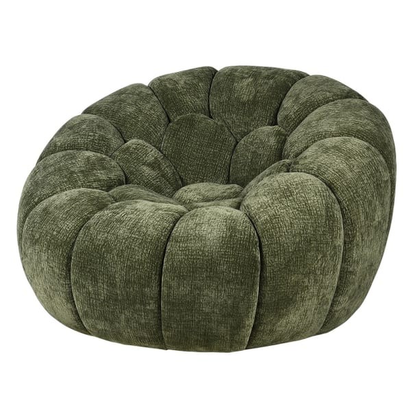 Wygodny fotel obrotowy Belmore Green zielony fotel wypoczynkowy