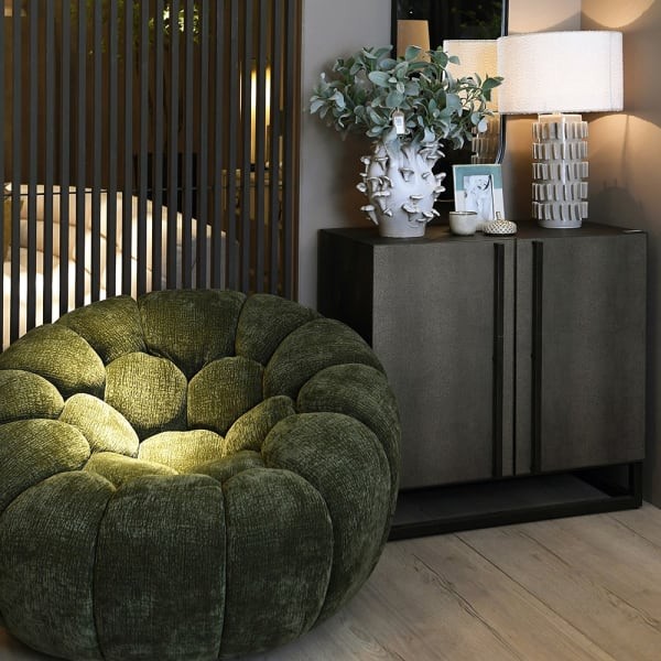 Wygodny fotel obrotowy Belmore Green zielony fotel wypoczynkowy