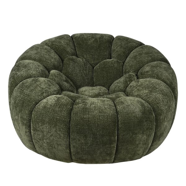 Wygodny fotel obrotowy Belmore Green zielony fotel wypoczynkowy