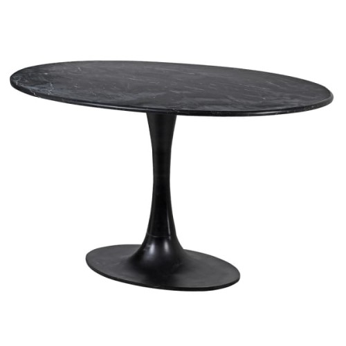 Stół do jadalni Black Marble 180 cm marmurowy owalny stół na jednej nodze