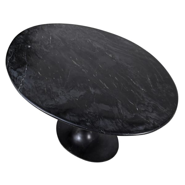 Stół do jadalni Black Marble 180 cm marmurowy owalny stół na jednej nodze