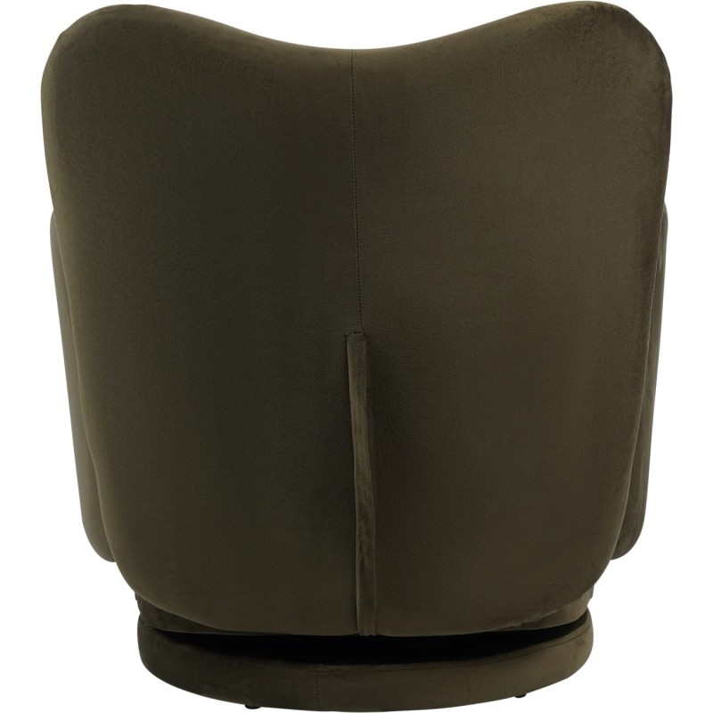 Fotel obrotowy velvet Ennismore Green 80 cm fotel wypoczynkowy zielony
