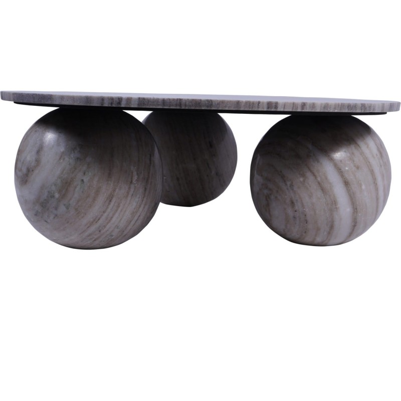 Stolik kawowy Unique marmurowy 81 cm kamienne kule