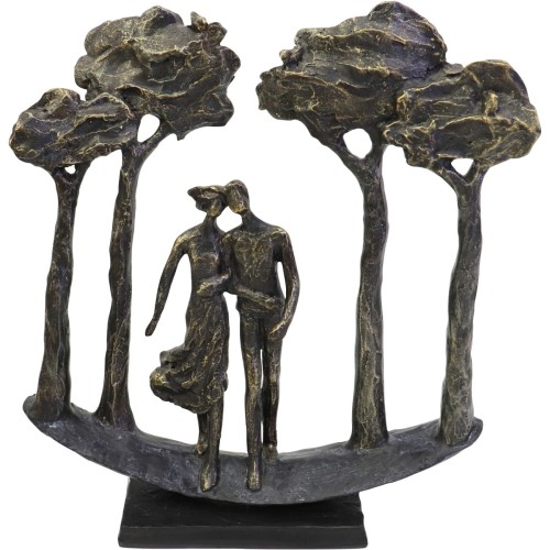 Rzeźba Arboretum Couple 30 cm – zakochana para pod drzewami, antyczny brąz