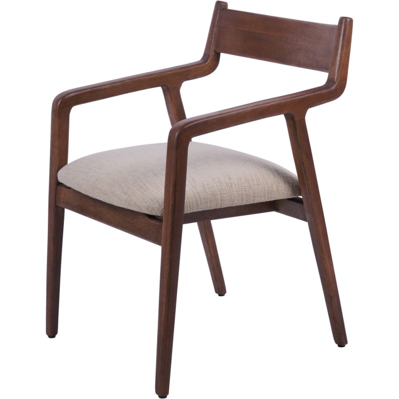 Dwa krzesła Montpelier Beige z drewna mango
