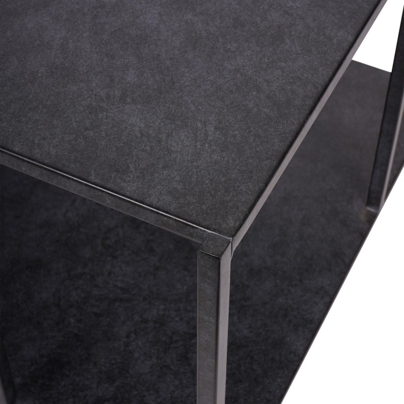 Metalowy stolik kawowy Bromley 90x60 cm czarne żelazne stoliki do salonuaMetalowa ława Bromley do salonu loftowego