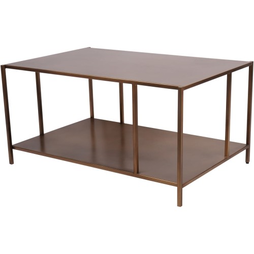 Metalowy stolik kawowy Bromley Gold 90x60 cm złote żelazne stoliki do salonu