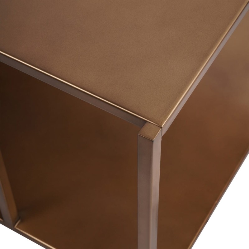 Metalowy stolik kawowy Bromley Gold 90x60 cm złote żelazne stoliki do salonu