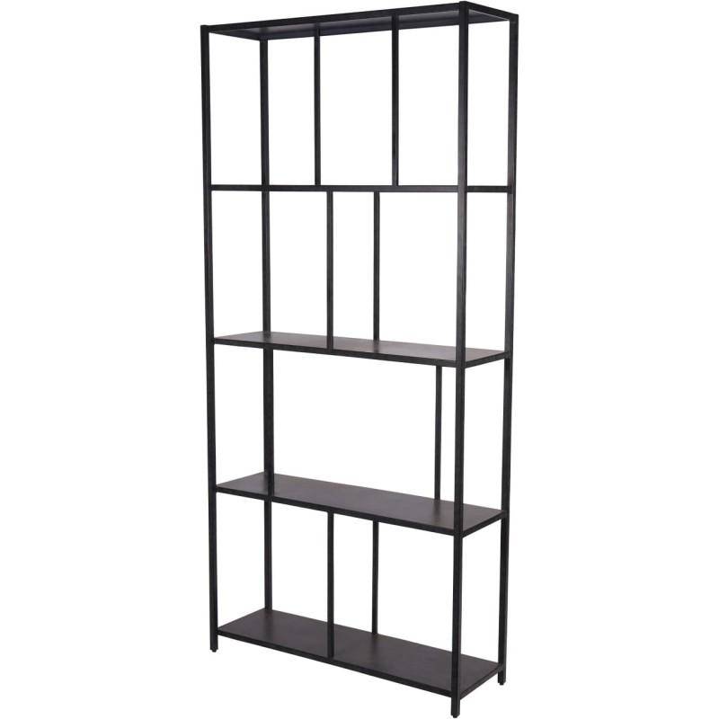 Czarny metalowy regał Bromley o wysokości 195,5 cm