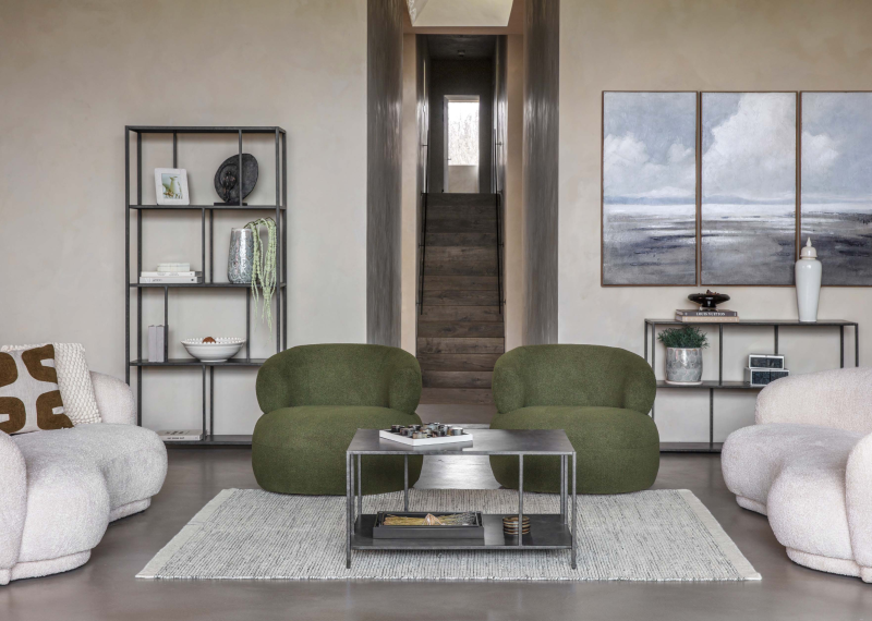 Czarny regał metalowy Bromley 195,5 cm czarny żelazny regał do salonu