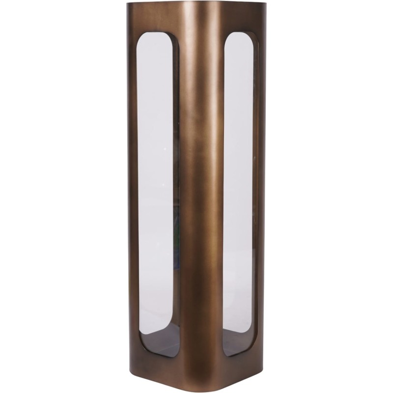 Metalowy lampion Kensington Gold 78 cm szklane panele