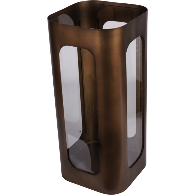 Metalowy lampion Kensington Gold 53 cm szklane panele