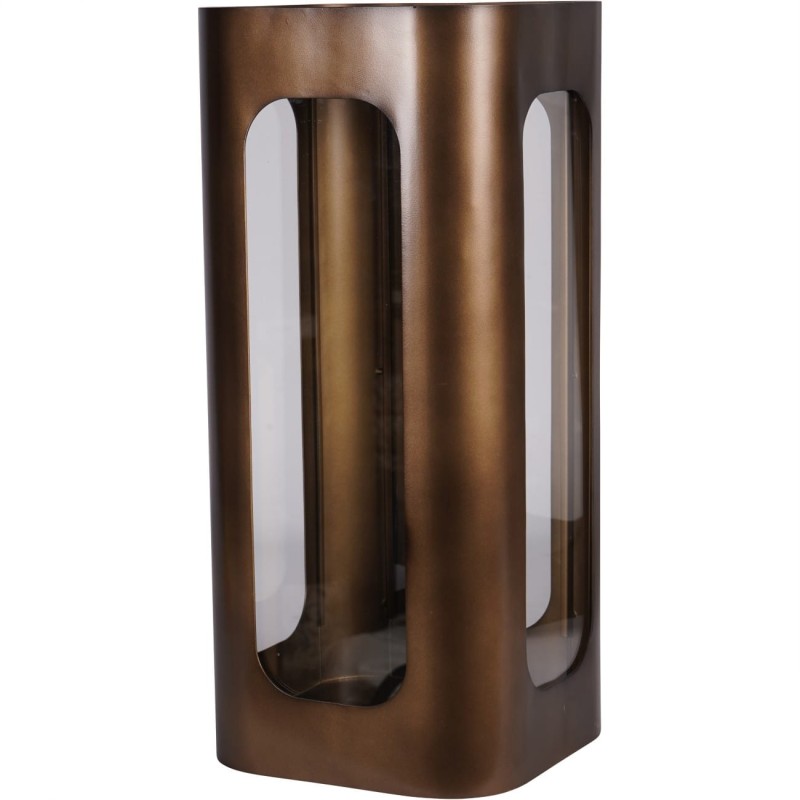 Złoty metalowy lampion Kensington Gold 53 cm szklane panele