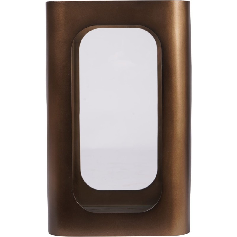 Metalowy lampion Kensington Gold S 28 cm szklane panele