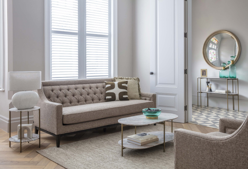 Konsola Leicester - konsola marmurowa 111 cm złote nóżki