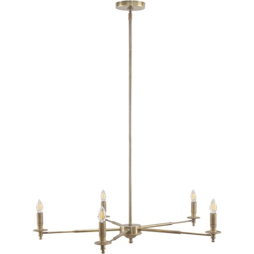 Żyrandol świecznikowy Kingstone 5 ramion 102 cm – antyczny mosiądz