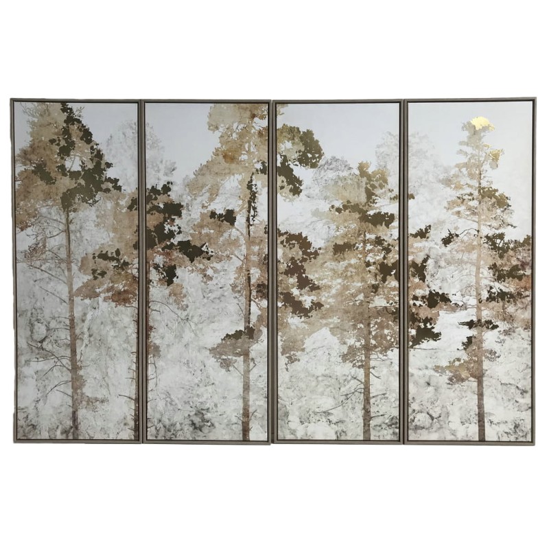 Nowoczesny obraz cztery panele Trees 120 cm złota folia