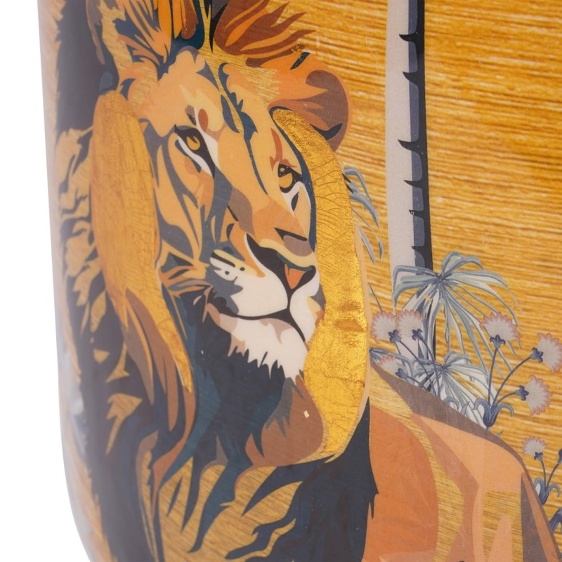 Żelazny wazon Jungle 62 cm ręcznie malowany złote detale