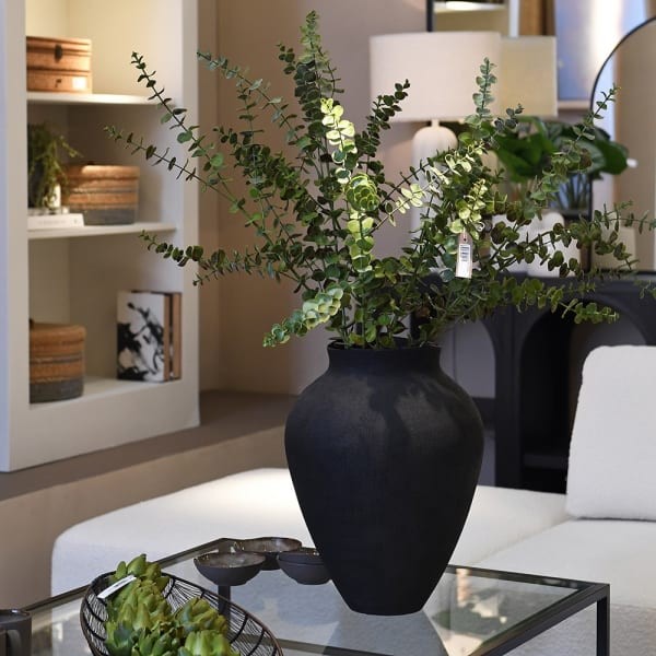 Czarny wazon Stone Black S z kamionki 39 cm czarny duży wazon
