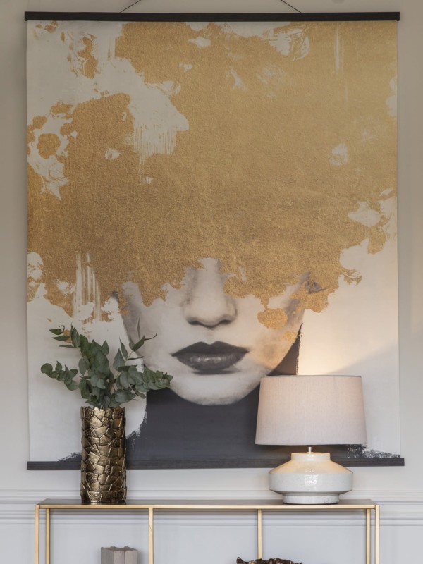 Dekoracja obraz Medusa Gold 140x170 cm złota folia gobelin