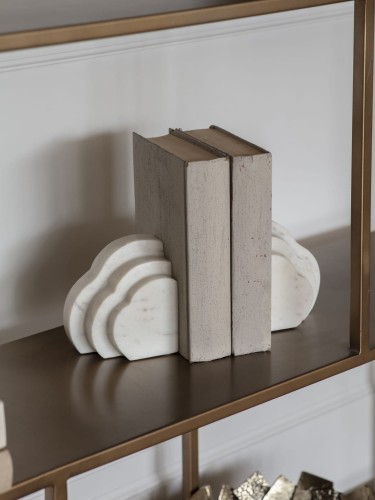 Marmurowe podpórki do książek Cloud 11,5 cm – zestaw dwóch bookendów w kształcie chmur