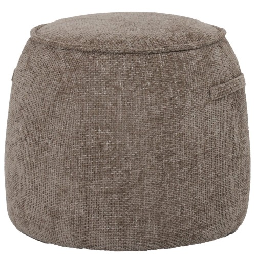 Stołek puf Ennismore 50 cm jasny brąz tkanina chenille