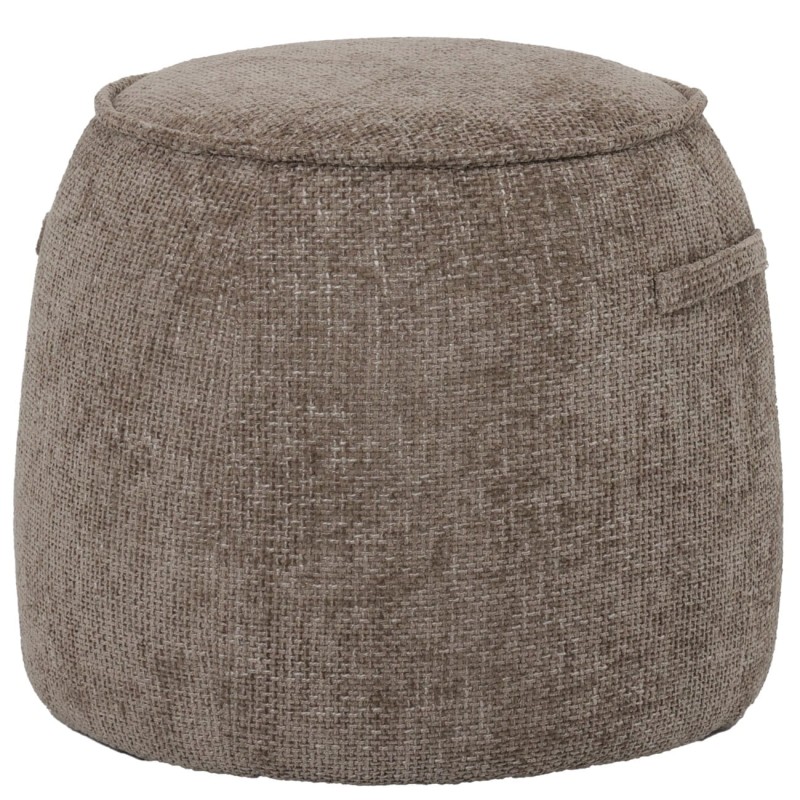 Stołek puf Ennismore 50 cm jasny brąz tkanina chenille