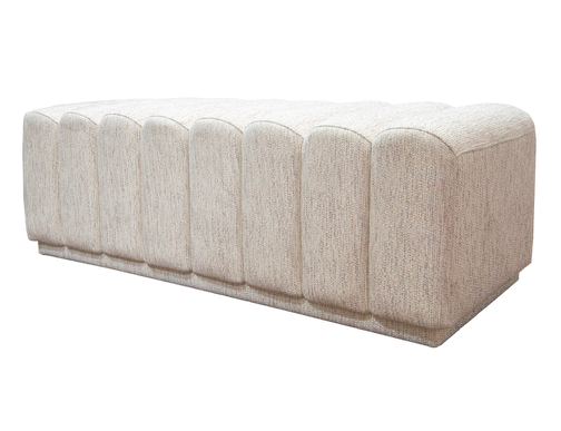 Ławka otomana Konya 121 cm w kremowej tkaninie bouclé