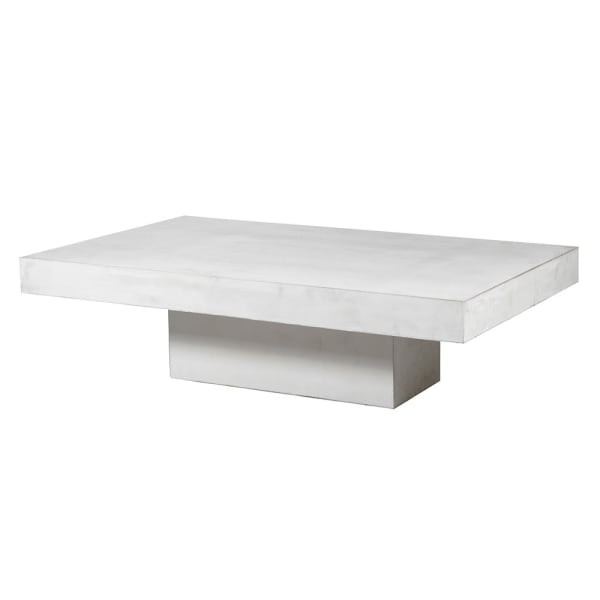 Biały betonowy stolik kawowy Concrete White 130 x 80 cm