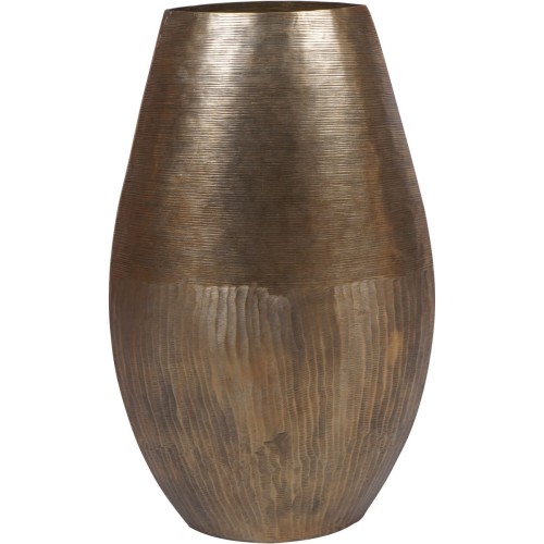 Duży wazon dekoracyjny Lyall 80 cm – aluminium w kolorze antycznego mosiądzu