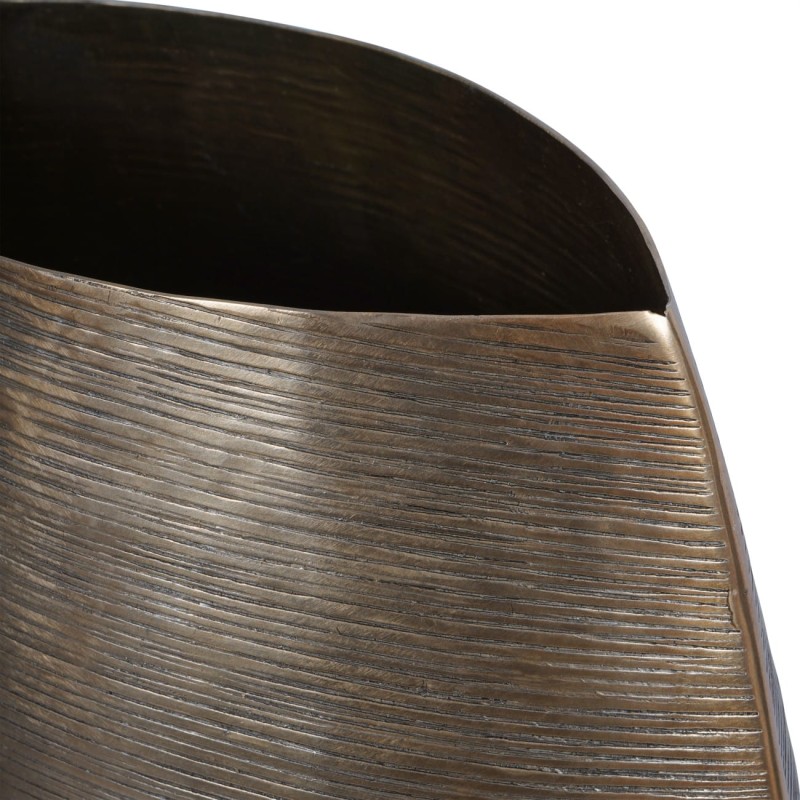 Duży wazon Lyall 80 cm antyczny mosiądz - złoty wazon do salonu