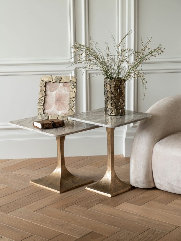 Złoty wazon Belmore S 25 cm antyczne złoto aluminium