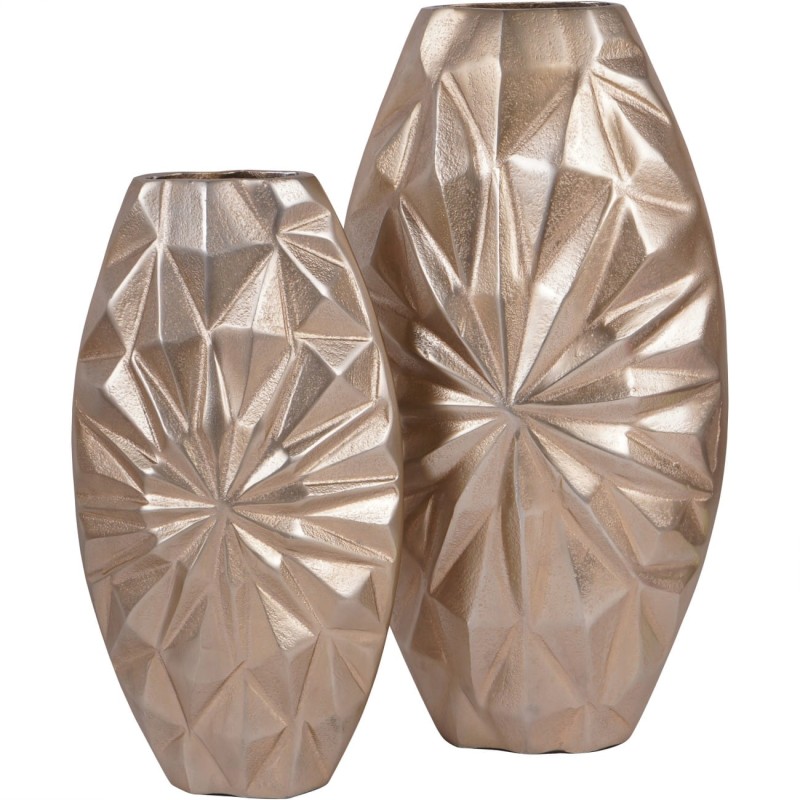 Duży wazon Sunburst 40 cm z aluminium - złoty wazon do salonu