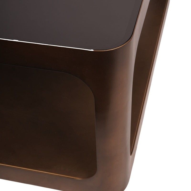 Stolik kawowy Kensington Gold 90 cm szklany blat złota metalowa rama