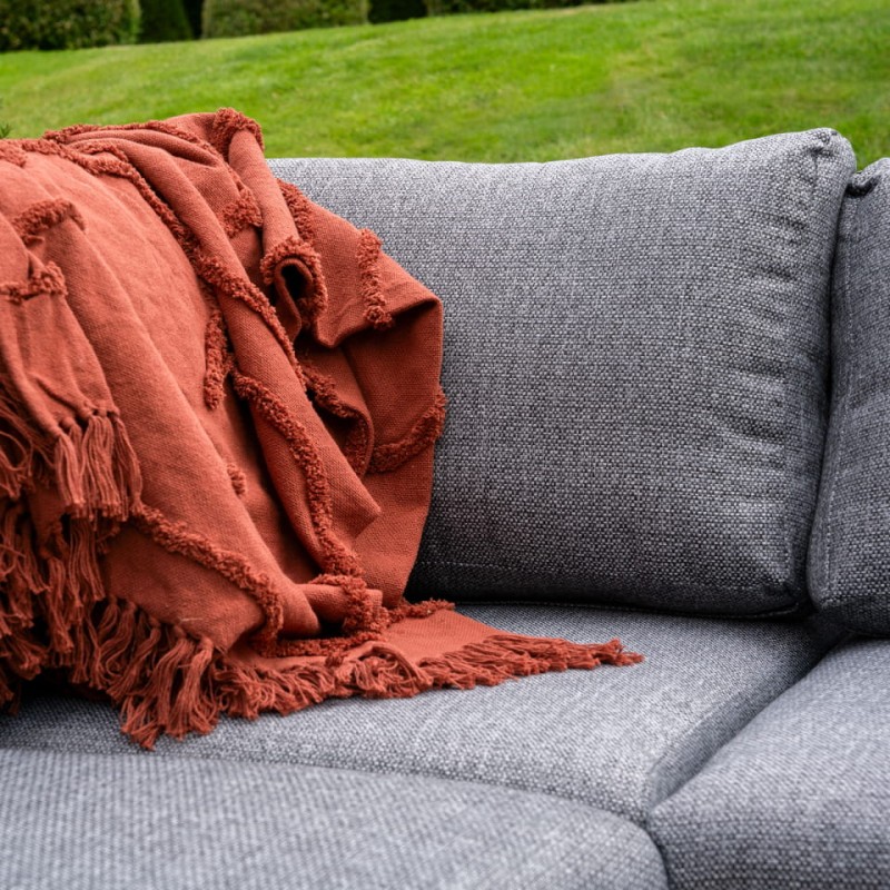 Zestaw mebli ogrodowych Lyall Corner Grey sofa narożna i stolik kawowy szary