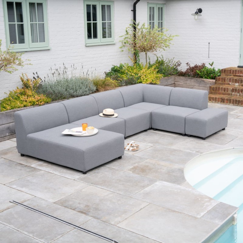 Tapicerowana sofa narożna Chester na przestronny taras