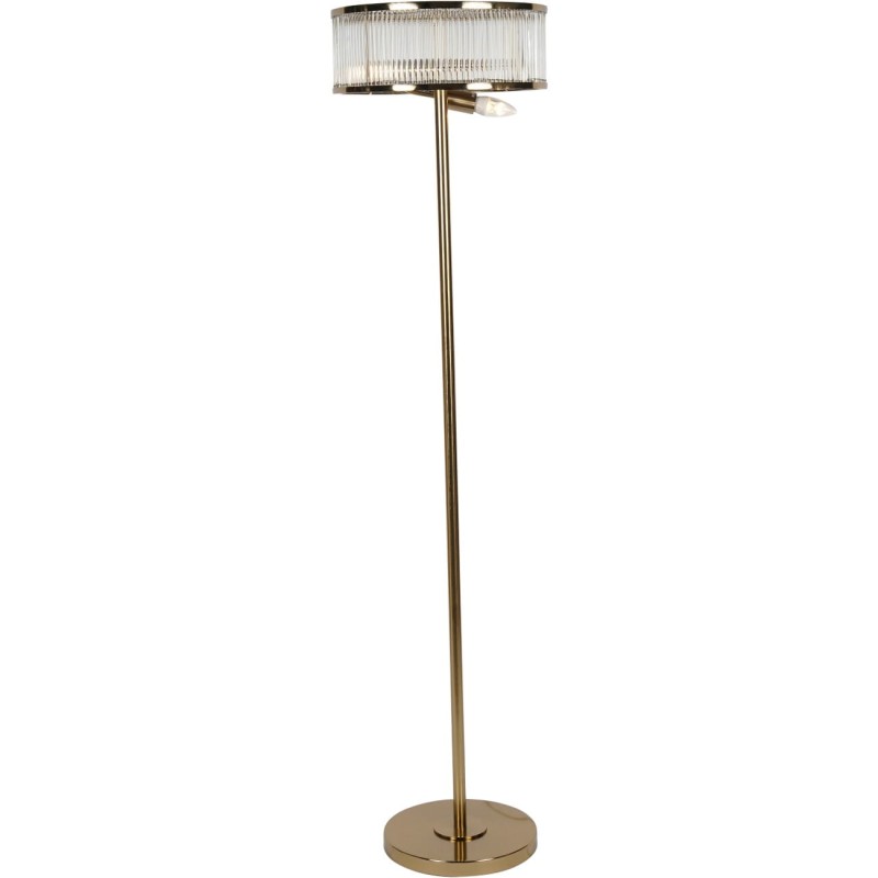 Złota lampa podłogowa Altea 162 cm ze szklanym kloszem