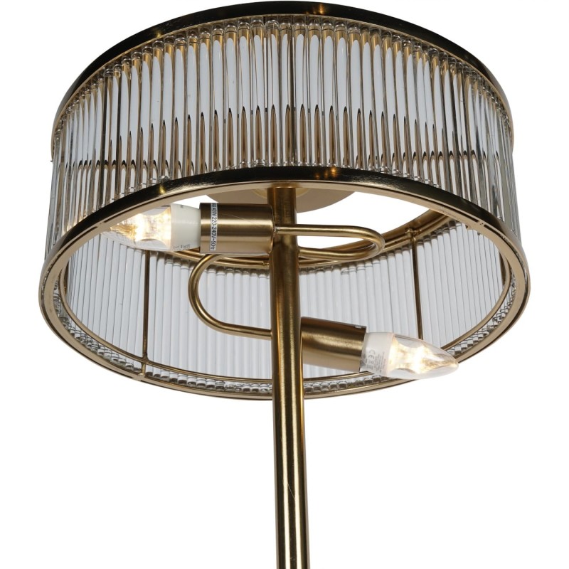 Lampa stojąca Art Deco ze szklanym kloszem