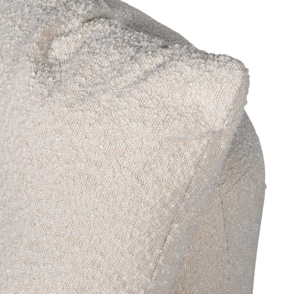 Duży Fotel Ivory tapicerka boucle 125 cm szerokości poduszki nóżki czarne