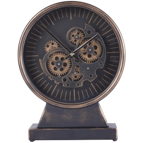 Zegar stojący Ennismore Gold 32,5 cm z ruchomym mechanizmem – czerń i stare złoto