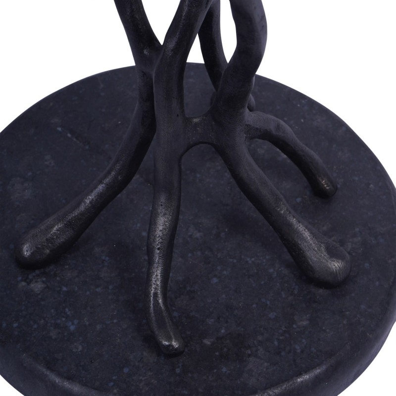 Stolik boczny Lily 45 cm złoto i czerń metalowy stolik pomocniczy