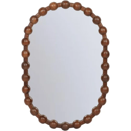Duże lustro owalne Montpelier 89 cm – brązowa rama z drewna mango