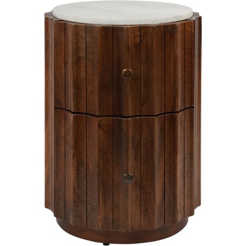 Szafka nocna Montpelier 65,5 cm dwie szuflady marmurowy blat