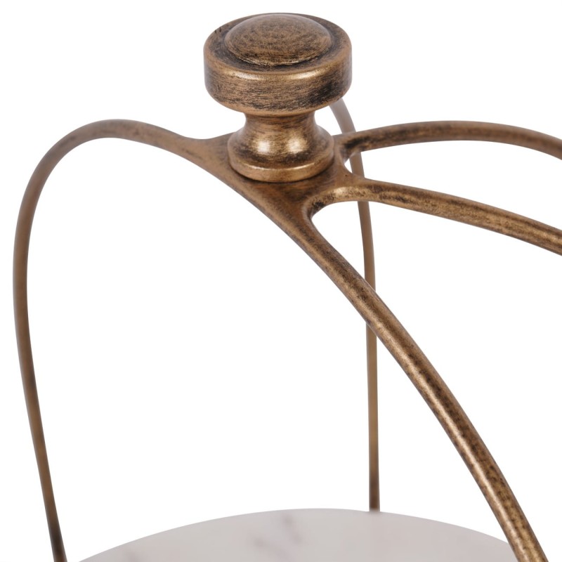 Patera stojak na ciasta Pimlico 26 cm złoty metal i biały marmur