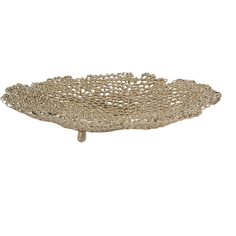 Okrągła patera Mayfair Gold 41 cm aluminium złoty ażurowy wzór