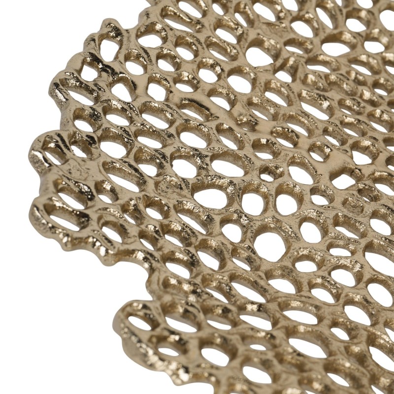 Okrągła patera Mayfair Gold 41 cm aluminium złoty ażurowy wzór