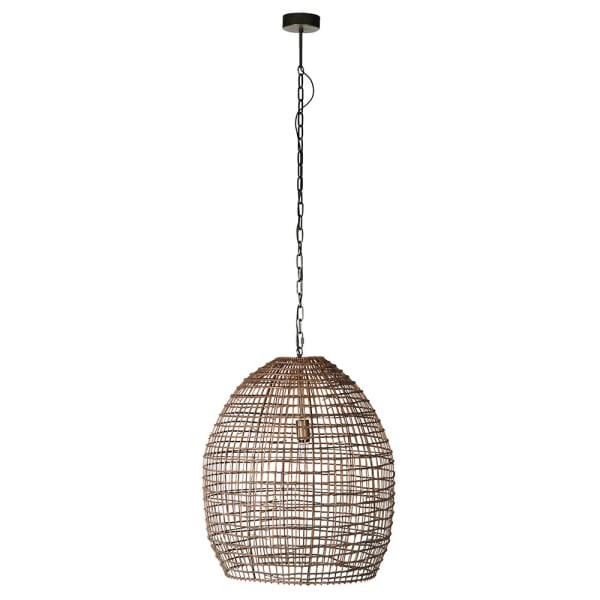 Lampa sufitowa Rattan Oval 68x62 cm średnicy naturalny rattan i żelazo