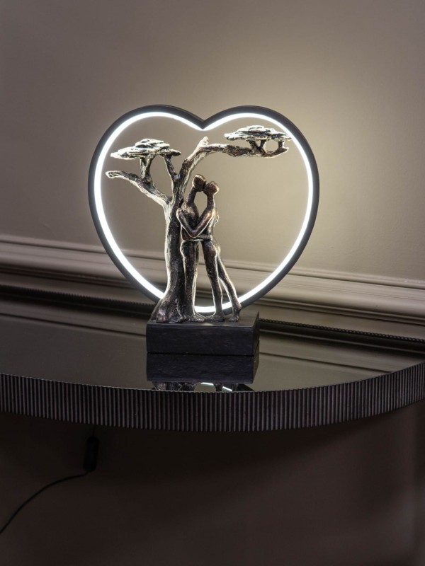 Rzeźba Love LED USB 32 cm zakochana para całująca się
