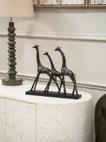Rzeźba Giraffes Bronze 38 cm rodzina żyraf - trzy żyrafy brąz