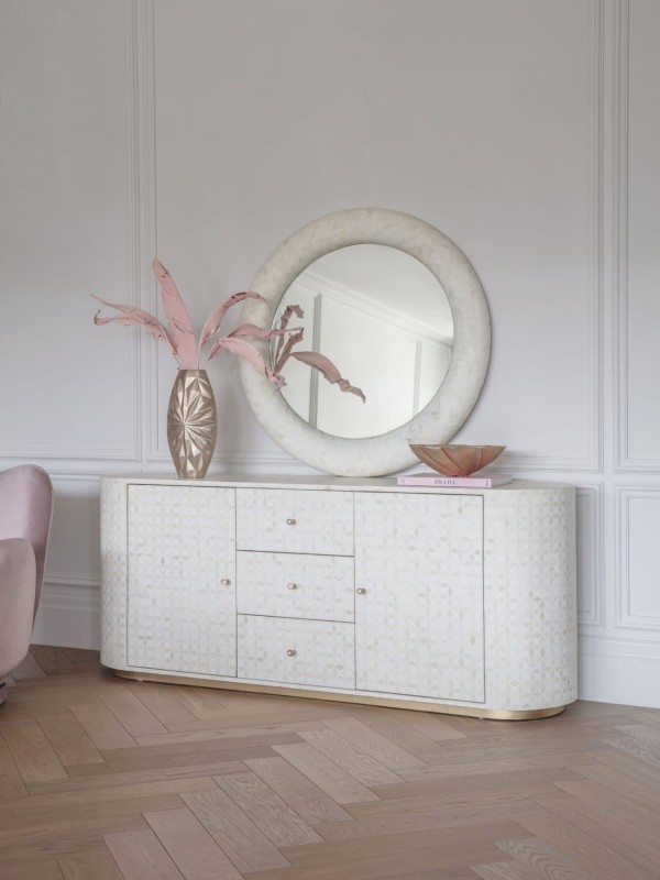 Duży wazon Sunburst 40 cm z aluminium - złoty wazon do salonu